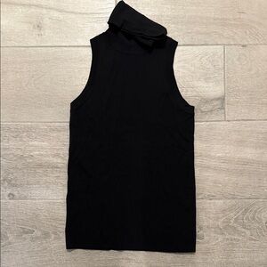 Zara Knit Black Sleeveless Women's Turtleneck Top